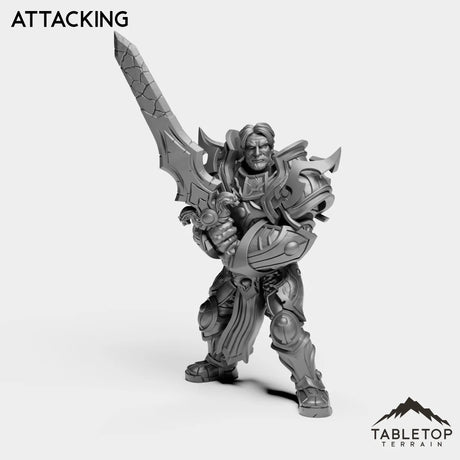 Tabletop Terrain Miniature Attacking Silver Paladin Exarch