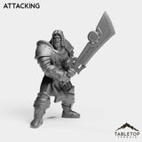 Tabletop Terrain Miniature Attacking Silver Paladin Highlord