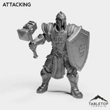 Tabletop Terrain Miniature Attacking Silver Paladin Knight