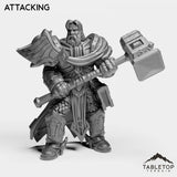 Tabletop Terrain Miniature Attacking Silver Paladin Lightbearer