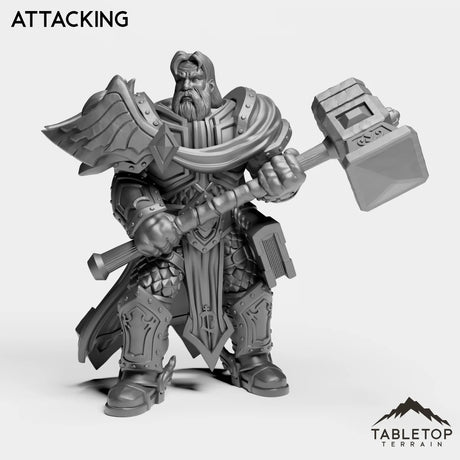 Tabletop Terrain Miniature Attacking Silver Paladin Lightbearer