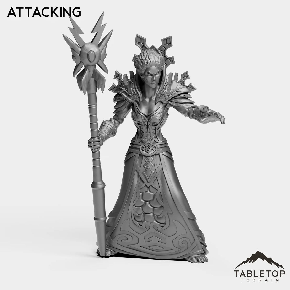 Tabletop Terrain Miniature Attacking Undead Mage Female Tier 1