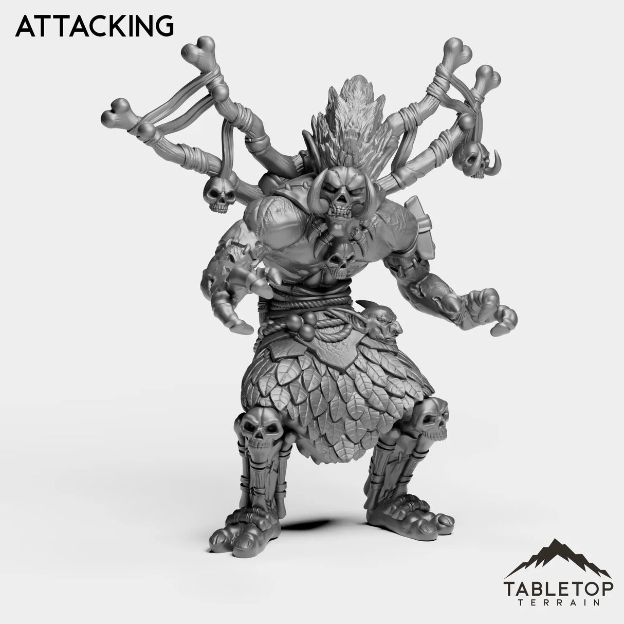 Tabletop Terrain Miniature Attacking Undead Troll