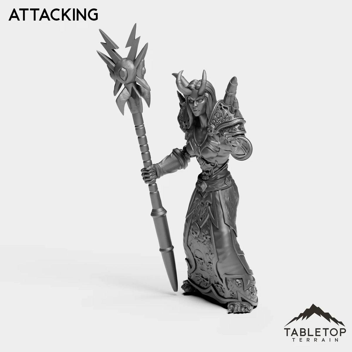 Tabletop Terrain Miniature Attacking Undead Warlock Female Tier 1