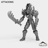 Tabletop Terrain Miniature Attacking Undead Warrior Female Tier 1