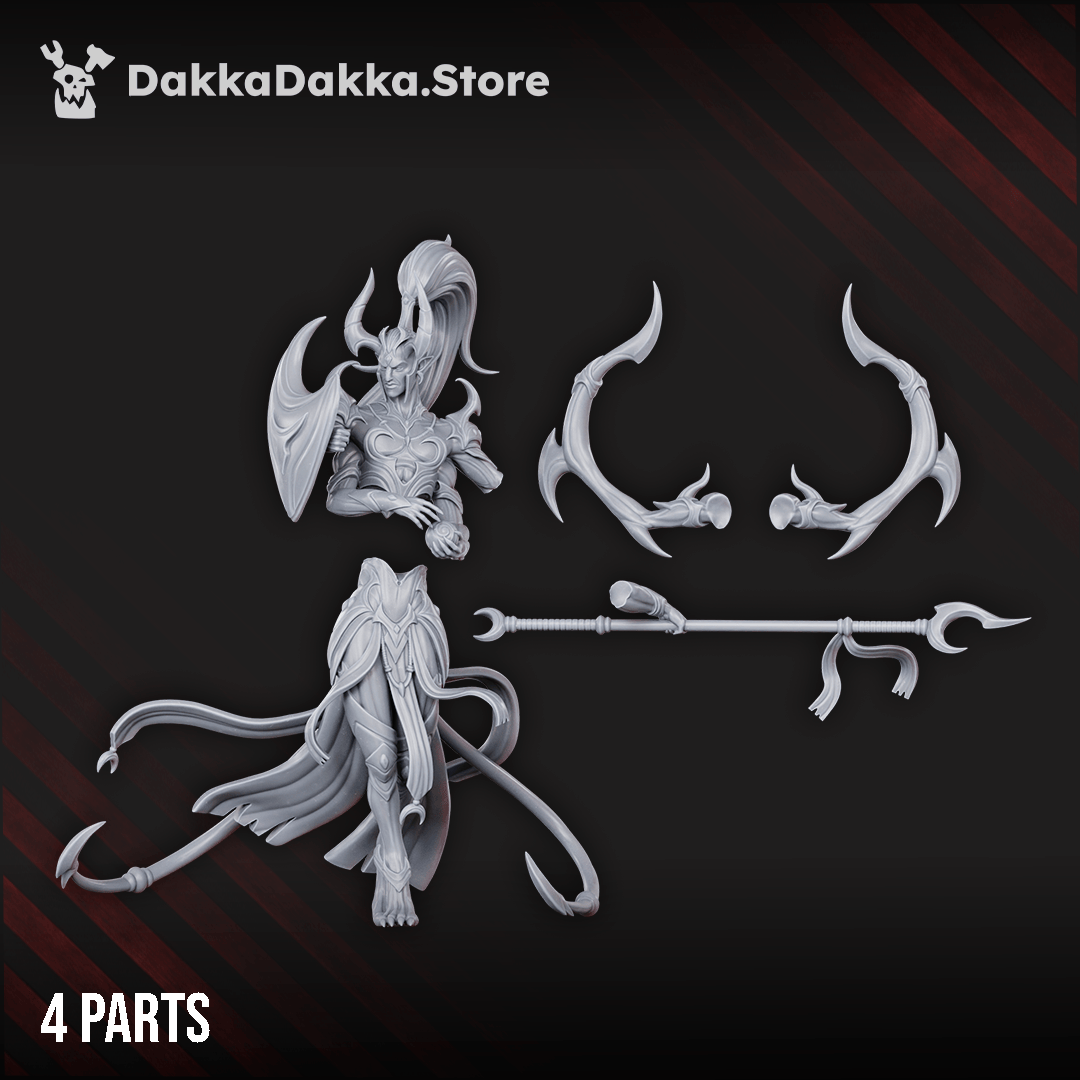 Tabletop Terrain Miniature Avatar of Lust with spear and shield