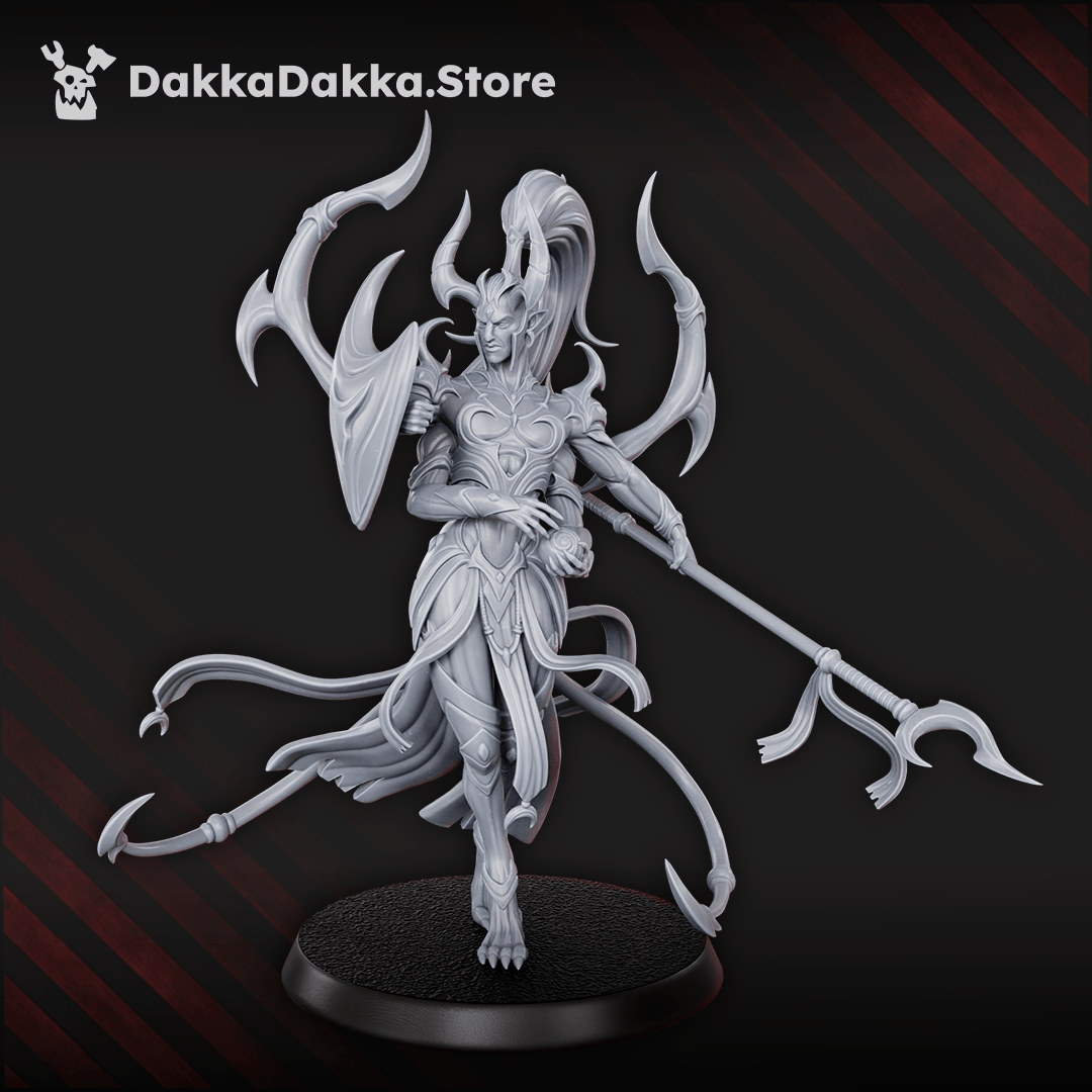 Tabletop Terrain Miniature Avatar of Lust with spear and shield