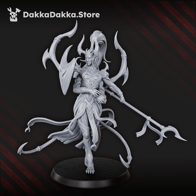 Tabletop Terrain Miniature Avatar of Lust with spear and shield