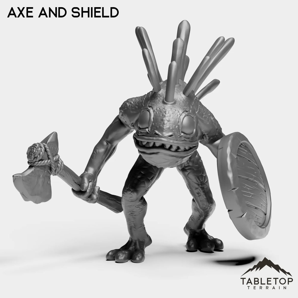 Tabletop Terrain Miniature Axe and Shield Murlocs Attacking