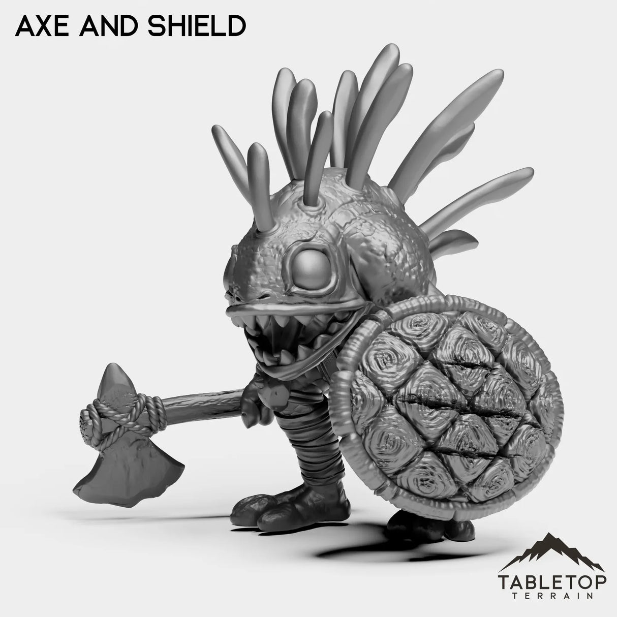 Tabletop Terrain Miniature Axe and Shield Murlocs with Weapons