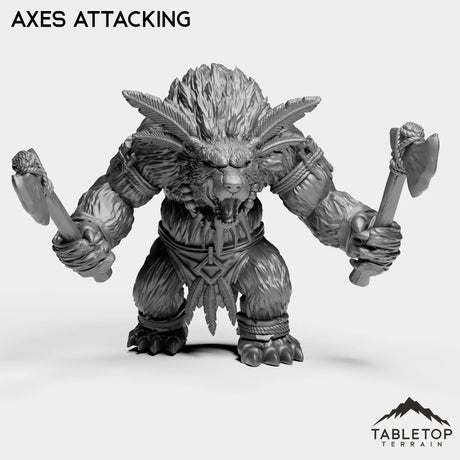 Tabletop Terrain Miniature Axes Attacking Furbolg Feral