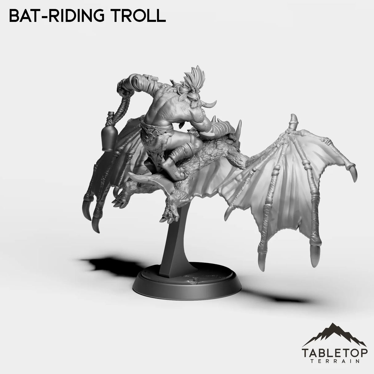 Tabletop Terrain Miniature Bat-Riding Troll