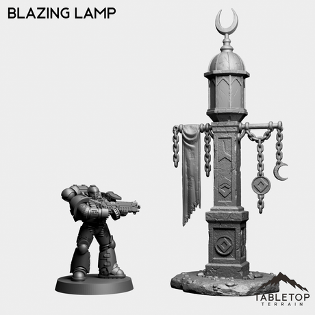 Tabletop Terrain Miniature Blazing Lamp - Grimdark Terrain