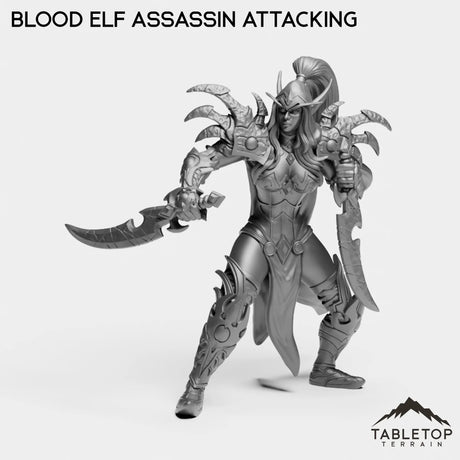 Tabletop Terrain Miniature Blood Elf Assassin Attacking Blood Elf Assassin