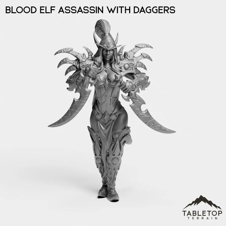 Tabletop Terrain Miniature Blood Elf Assassin with Daggers Blood Elf Assassin