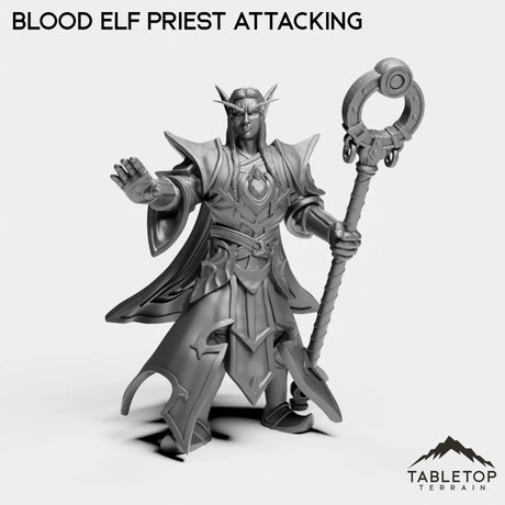 Tabletop Terrain Miniature Blood Elf Priest Attacking Blood Elf Priest
