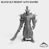 Tabletop Terrain Miniature Blood Elf Regent with Sword Blood Elf Regent