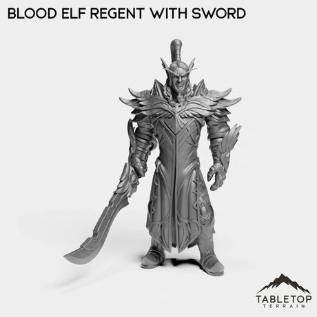 Tabletop Terrain Miniature Blood Elf Regent with Sword Blood Elf Regent