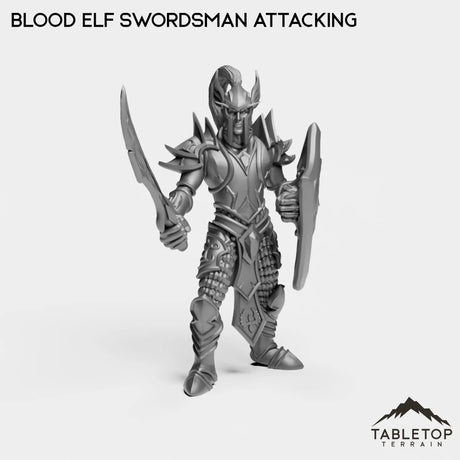 Tabletop Terrain Miniature Blood Elf Swordsman Attacking Blood Elf Swordsman