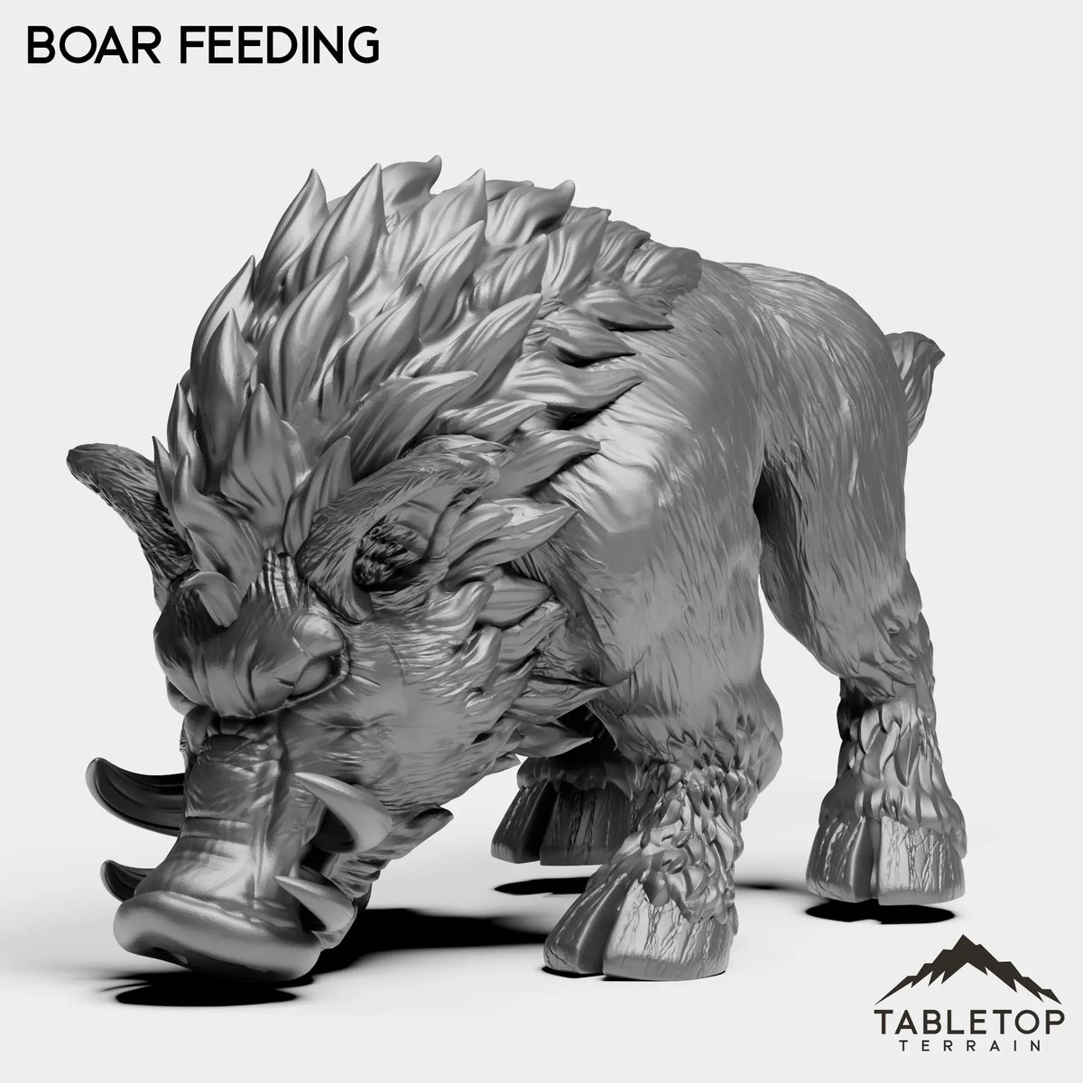 Tabletop Terrain Miniature Boar Feeding Boars