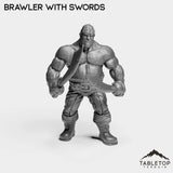 Tabletop Terrain Miniature Brawler with Swords Sailor Brawler