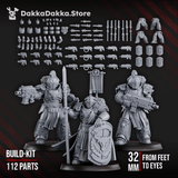 Tabletop Terrain Miniature Bullwhip Clan Warriors (build kit) - Prime Armored Battleline Squad of Space Knights