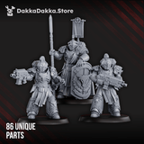 Tabletop Terrain Miniature Bullwhip Clan Warriors (build kit) - Prime Armored Battleline Squad of Space Knights