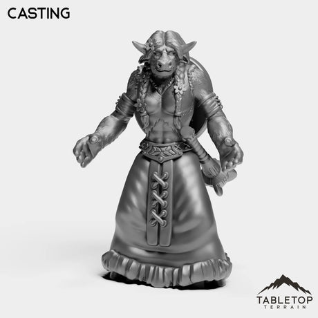 Tabletop Terrain Miniature Casting Minotaur Shaman Starter Female