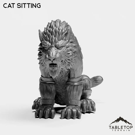 Tabletop Terrain Miniature Cat Sitting Werewolf Druid Forms