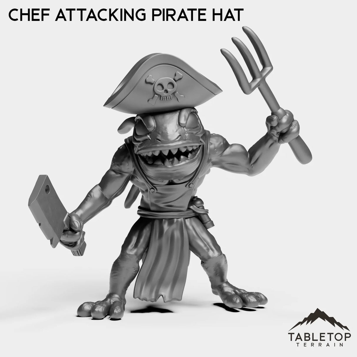 Tabletop Terrain Miniature Chef Attacking Pirate hat Captain Pastry