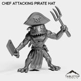 Tabletop Terrain Miniature Chef Attacking Pirate hat Captain Pastry