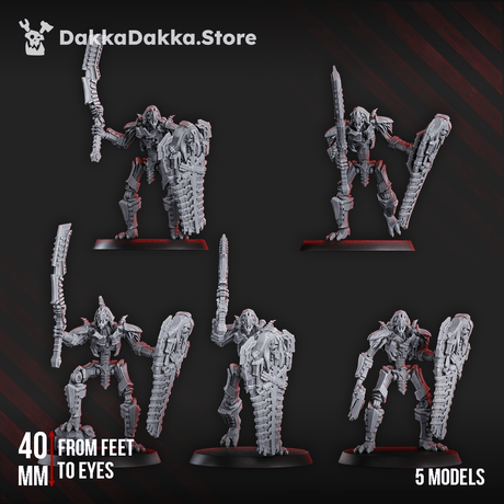 Tabletop Terrain Miniature Command squad lychguards with sword and shield
