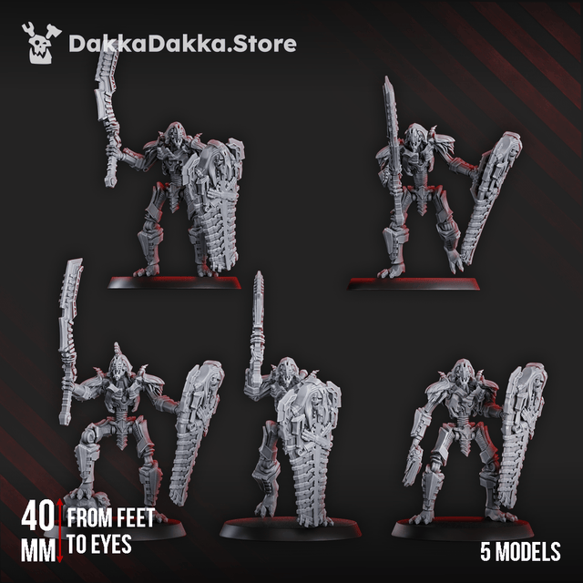 Tabletop Terrain Miniature Command squad lychguards with sword and shield