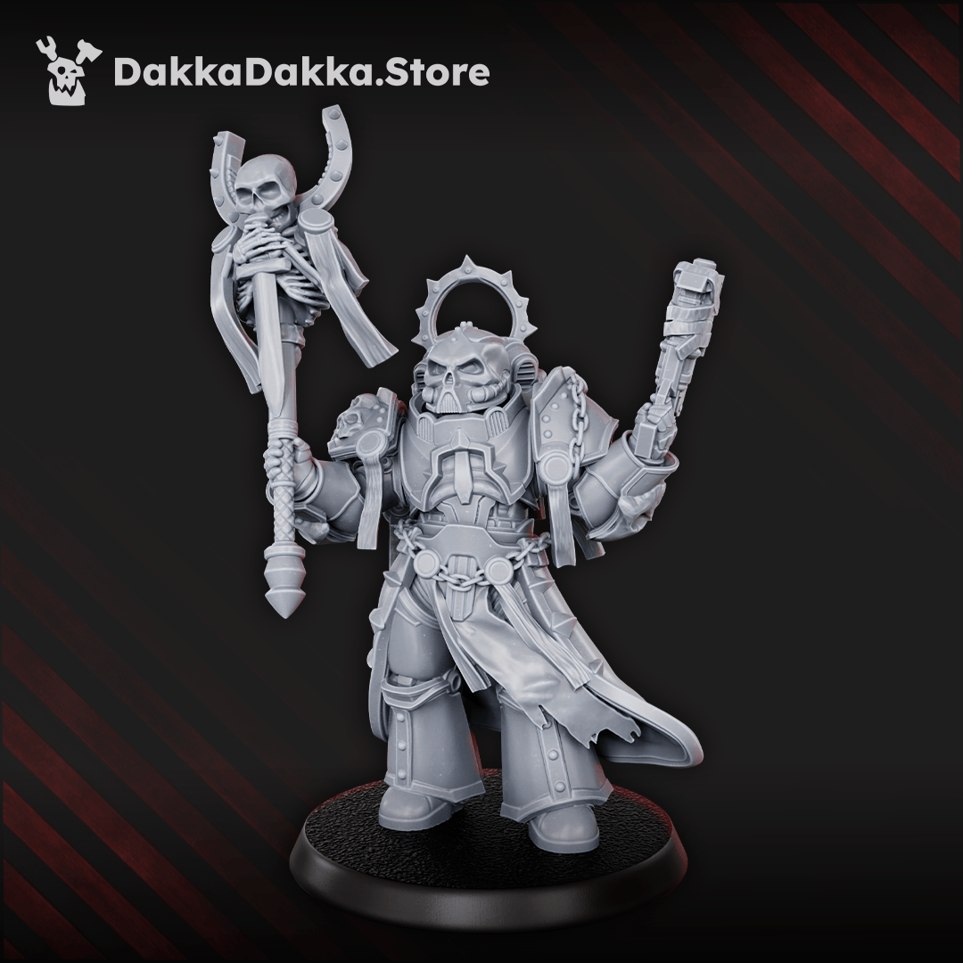 Tabletop Terrain Miniature Commander Lucius the Redeemer - Prime Armored Space Leader of Citadel Vanguard