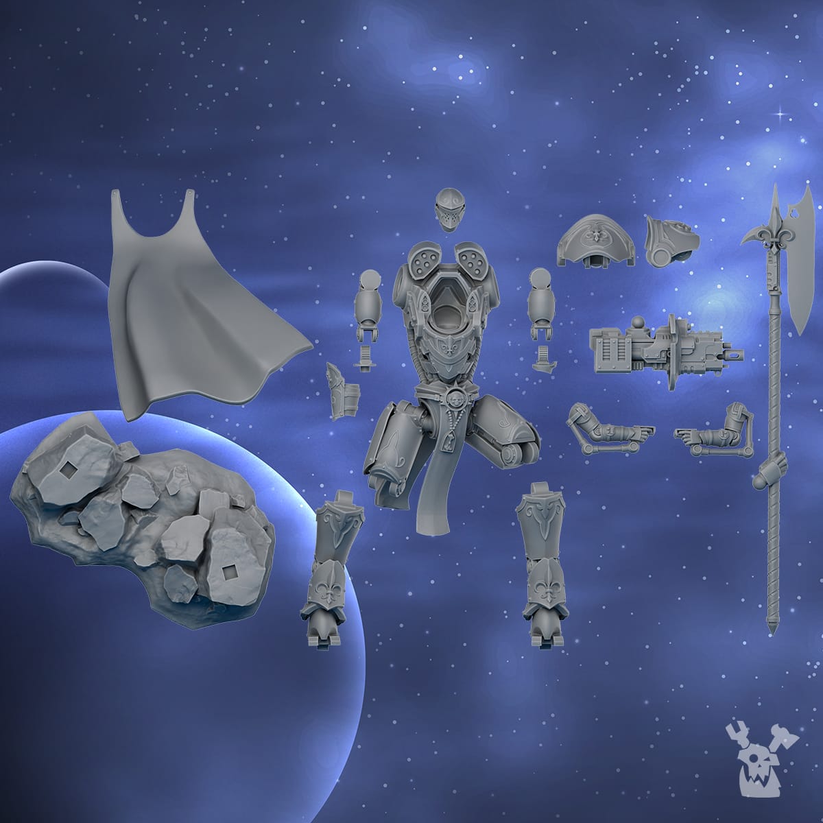 Tabletop Terrain Miniature Commander "Scythe" in exosuit