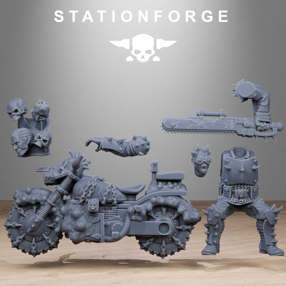 Tabletop Terrain Miniature Corrupted Guard Bikers