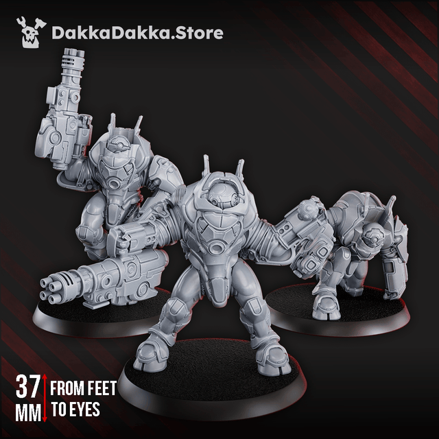Tabletop Terrain Miniature Cyber-ghosts Squad x3