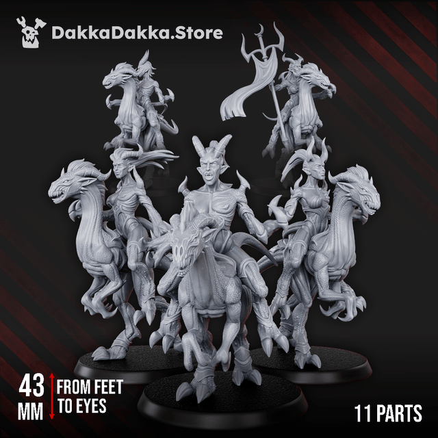 Tabletop Terrain Miniature Daemons of Lust Dino Riders