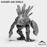 Tabletop Terrain Miniature Dagger and Shield Murlocs with Weapons