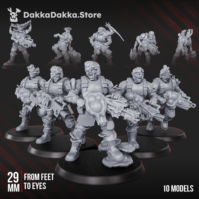 Tabletop Terrain Miniature Diseased PG Gunners Squad (x10)
