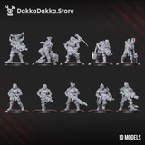 Tabletop Terrain Miniature Diseased PG Gunners Squad (x10)