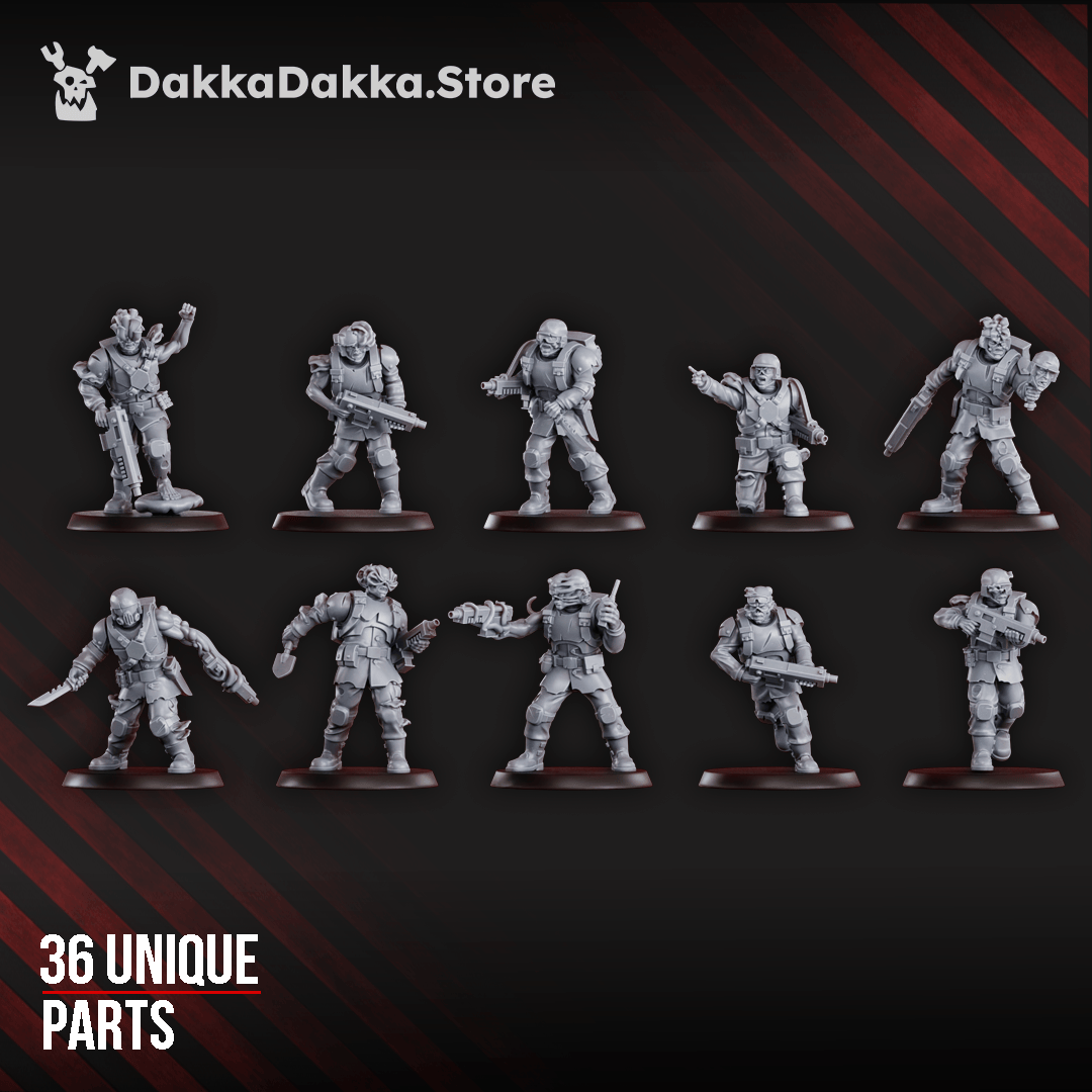 Tabletop Terrain Miniature Diseased Planetary Guard (build kit)