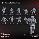 Tabletop Terrain Miniature Diseased Planetary Guard (x10)
