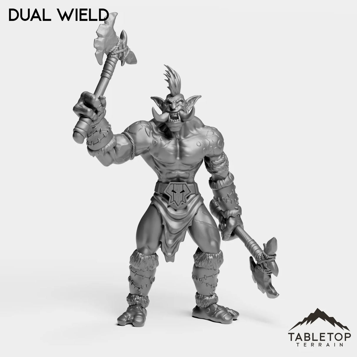 Tabletop Terrain Miniature Dual Wield Troll Tribe Berserker Warrior