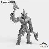 Tabletop Terrain Miniature Dual Wield Troll Tribe Berserker Warrior