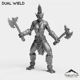 Tabletop Terrain Miniature Dual Wield Troll Tribe Berserker Warrior Female