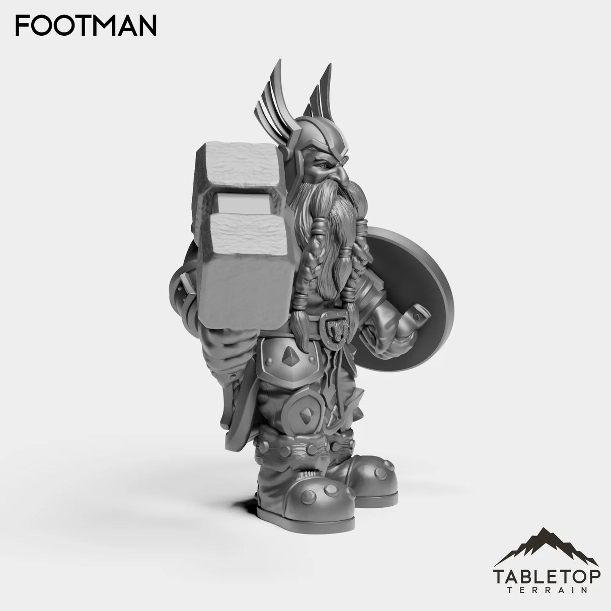 Tabletop Terrain Miniature Dwarf Footman