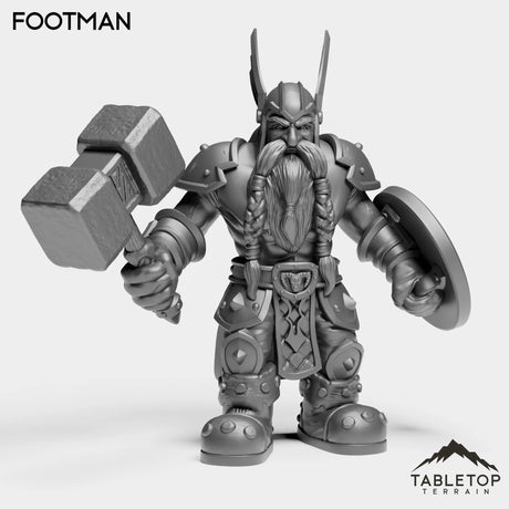 Tabletop Terrain Miniature Dwarf Footman