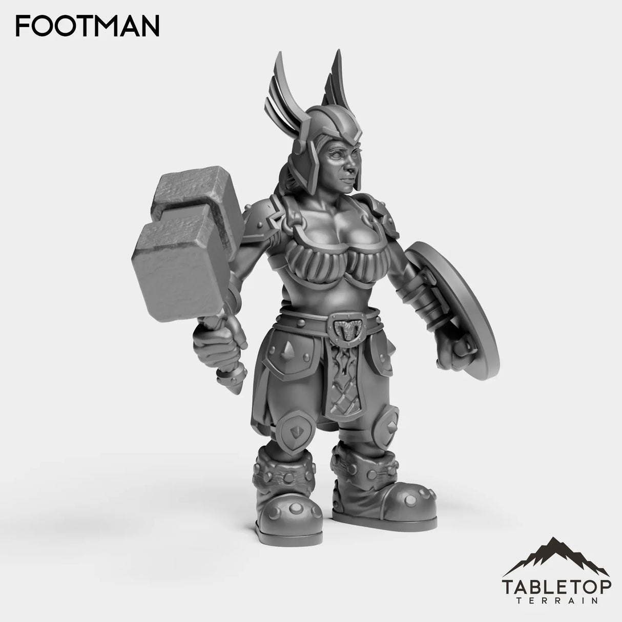 Tabletop Terrain Miniature Dwarf Footman Female