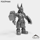 Tabletop Terrain Miniature Dwarf Footman Female